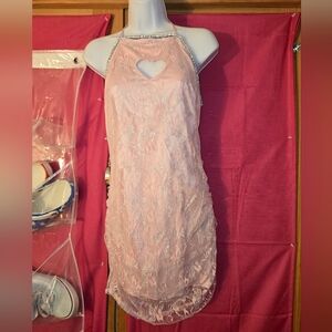 Finesse Pink Dress with Silver Accents